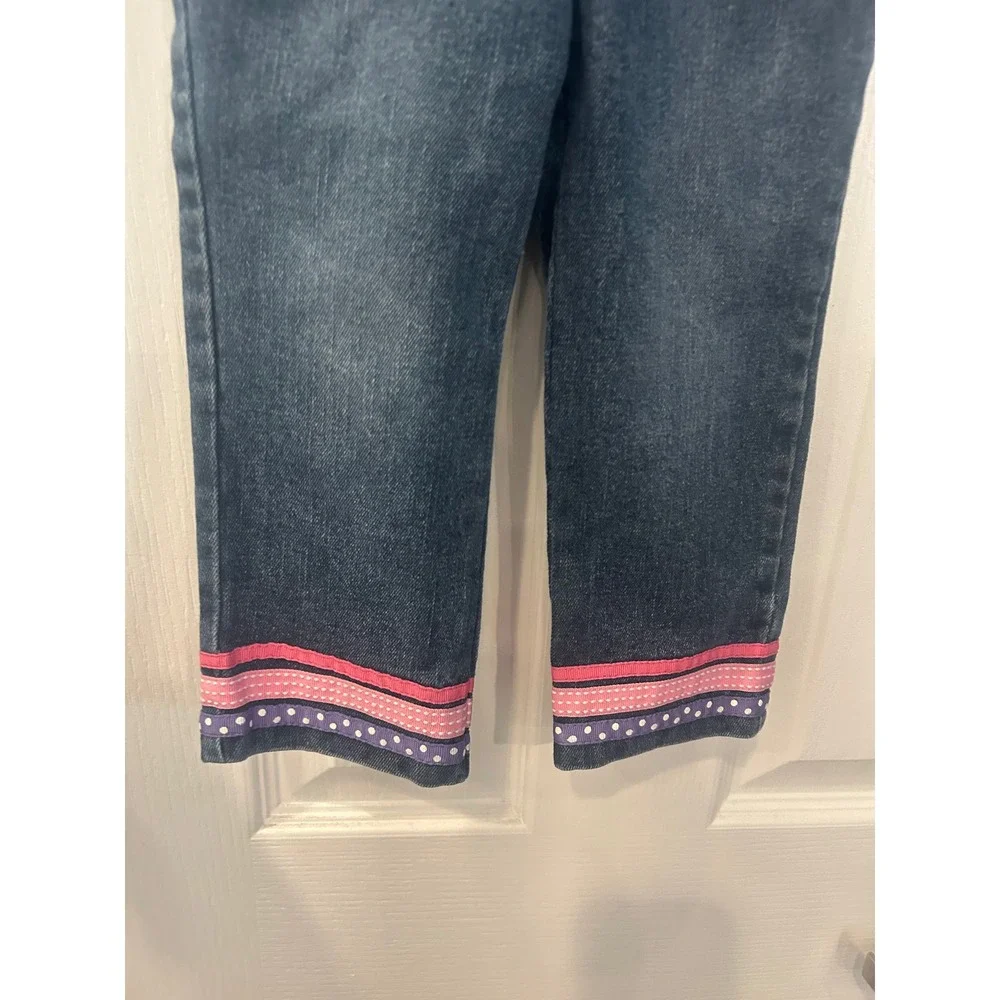 Gymboree Jeans Blue Ribbon Hem Heart Pocket Toddler Girls Denim Pants 18-24
